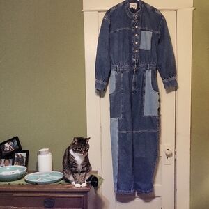 ba&sh Two-Tone Denim Jumpsuit